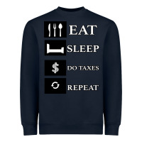 Navy Tax Day Eat Sleep Do Taxes Repeat Gift Heavyweight Sweatshirt - Bettercallsaul