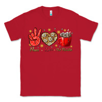 Red Peace Love Hot Chocolate Classic Tee - BundleAndBundleShop