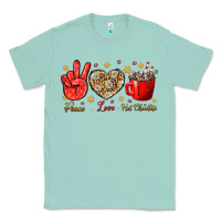 Seafoam Peace Love Hot Chocolate Classic Tee - BundleAndBundleShop