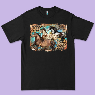 3 Western Horses Running Free Premium Tee Designed By Lillyallendesigns