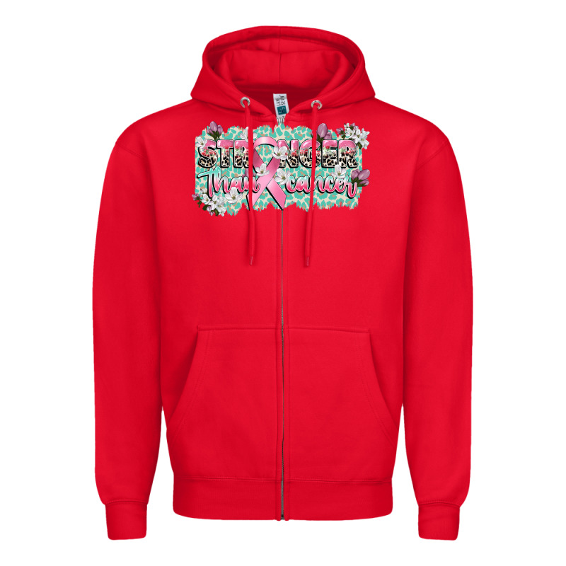Stronger Than Cancer Cancer Awareness Zipper Hoodie by CowGirlArtShop | Teevron