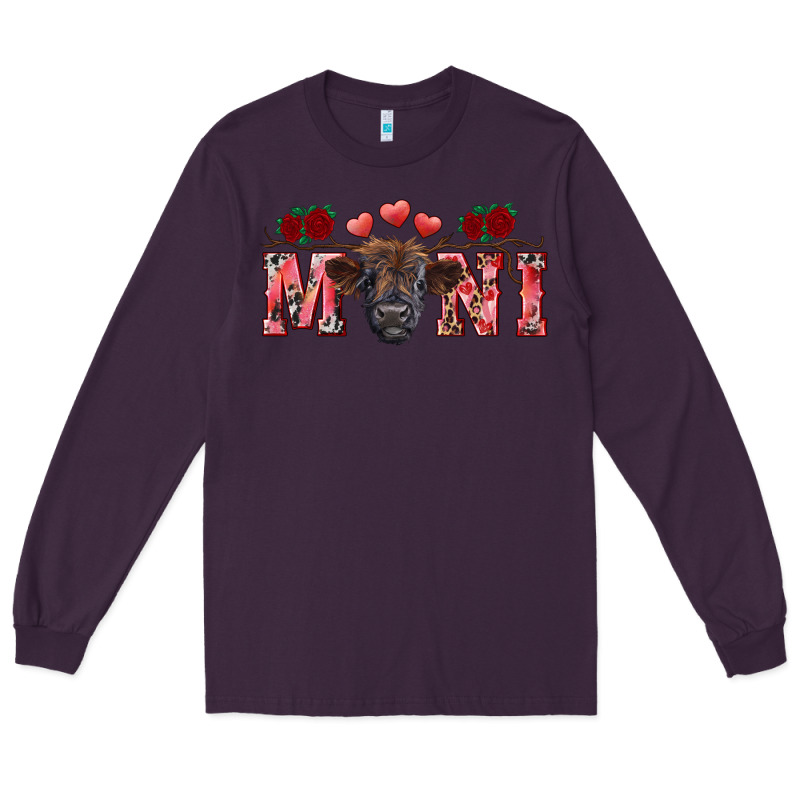 Valentine's Day Mini Black Highland Calf Long Sleeve Tee by RanaPortraitStore | Teevron