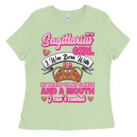 Matcha As A Sagittarius Girl I Was Born With My Heart On My Sleeve And  Mouth Ladies Tee - Jasminsmagicworld
