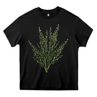 Black Botanical Sagebrush Illustrations Heavy Core Tee - LillyAllenDesigns
