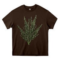 Chocolate Brown Botanical Sagebrush Illustrations Heavy Core Tee - LillyAllenDesigns