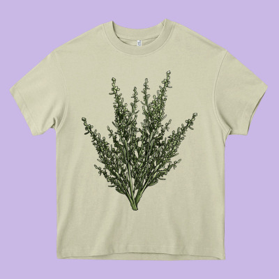Botanical Sagebrush Illustrations Heavy Core Tee Designed By Lillyallendesigns