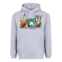 Heather Grey Dentist Coffee Cups Heavyweight Hoodie - FaDigitalArtStudio
