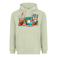 Matcha Dentist Coffee Cups Heavyweight Hoodie - FaDigitalArtStudio