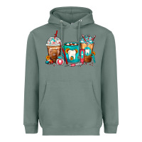 Sage Dentist Coffee Cups Heavyweight Hoodie - FaDigitalArtStudio
