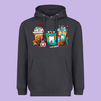 Dentist Coffee Cups Heavyweight Hoodie Designed By Fadigitalartstudio