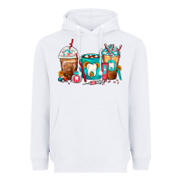 White Dentist Coffee Cups Heavyweight Hoodie - FaDigitalArtStudio