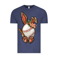 Vintage Denim Baseball Easter Bunny Vintage Tee - BundleAndBundleShop