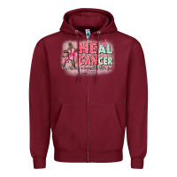 Burgundy heal cancer luke 1 37 Zipper Hoodie - CowGirlArtShop