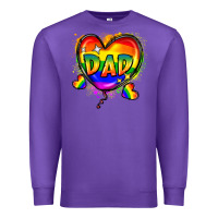 Purple Dad pride Premium Sweatshirt - FaDigitalArtStudio