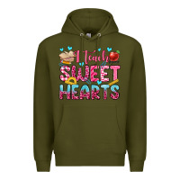 Army Green i teach sweet hearts olivia Premium Hoodie - OliviaCreatesArt