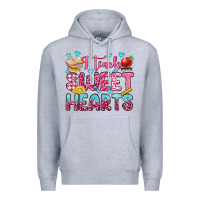 Heather Grey i teach sweet hearts olivia Premium Hoodie - OliviaCreatesArt
