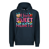 Navy i teach sweet hearts olivia Premium Hoodie - OliviaCreatesArt