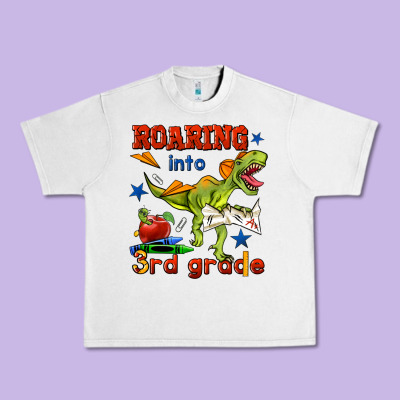 Roaring Into 3rd Grade Urban Heavy Tee Designed By Bundleandbundleshop