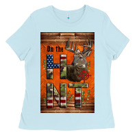 Baby Blue Western On The Hunt Deer Ladies Tee - LillyAllenDesigns