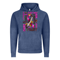 Vintage Denim breast cancer american football ribbon love cure fight bbs Vintage Hoodie - BundleAndBundleShop