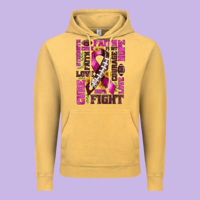 Breast Cancer American Football Ribbon Love Cure Fight Bbs Vintage Hoodie Designed By Bundleandbundleshop