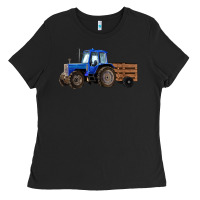 Black Farm Tractor Ladies Tee - RanaPortraitStore