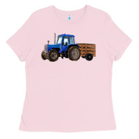 Bubblegum Pink Farm Tractor Ladies Tee - RanaPortraitStore