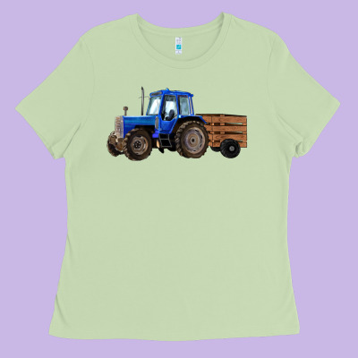 Farm Tractor Ladies Tee Designed By Ranaportraitstore