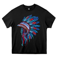 Black indian headdress with american flag Heavy Core Tee - BarkalooDesign