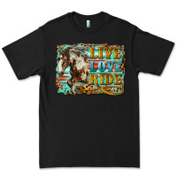 Black live love ride horse Premium Tee - LillyAllenDesigns
