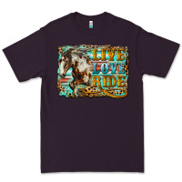 Plum live love ride horse Premium Tee - LillyAllenDesigns