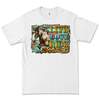 White live love ride horse Premium Tee - LillyAllenDesigns