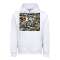 White beautiful crazy Urban Hoodie - CowhideDigitalArt