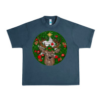 Midnight Navy deer christmas Urban Heavy Tee - BundleAndBundleShop