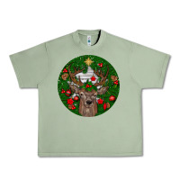 Oil Green deer christmas Urban Heavy Tee - BundleAndBundleShop