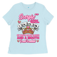 Baby Blue as a scorpio girl zodiac girls Ladies Tee - Jasminsmagicworld