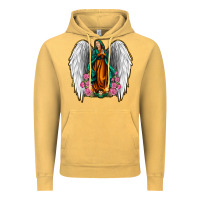 Vintage Mustard Angel Wing Lady of Guadalupe Vintage Hoodie - Jasminsmagicworld