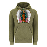 Vintage Olive Angel Wing Lady of Guadalupe Vintage Hoodie - Jasminsmagicworld
