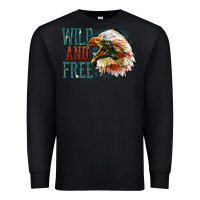 Black Wild and free Premium Sweatshirt - FaDigitalArtStudio