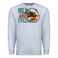 Heather Grey Wild and free Premium Sweatshirt - FaDigitalArtStudio