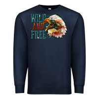 Navy Wild and free Premium Sweatshirt - FaDigitalArtStudio