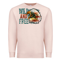 Pale Pink Wild and free Premium Sweatshirt - FaDigitalArtStudio
