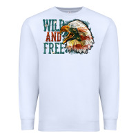 White Wild and free Premium Sweatshirt - FaDigitalArtStudio