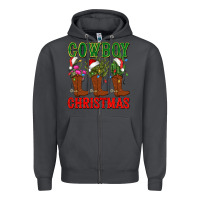 Smoke cowboy christmas boots cactus Zipper Hoodie - CowGirlArtShop