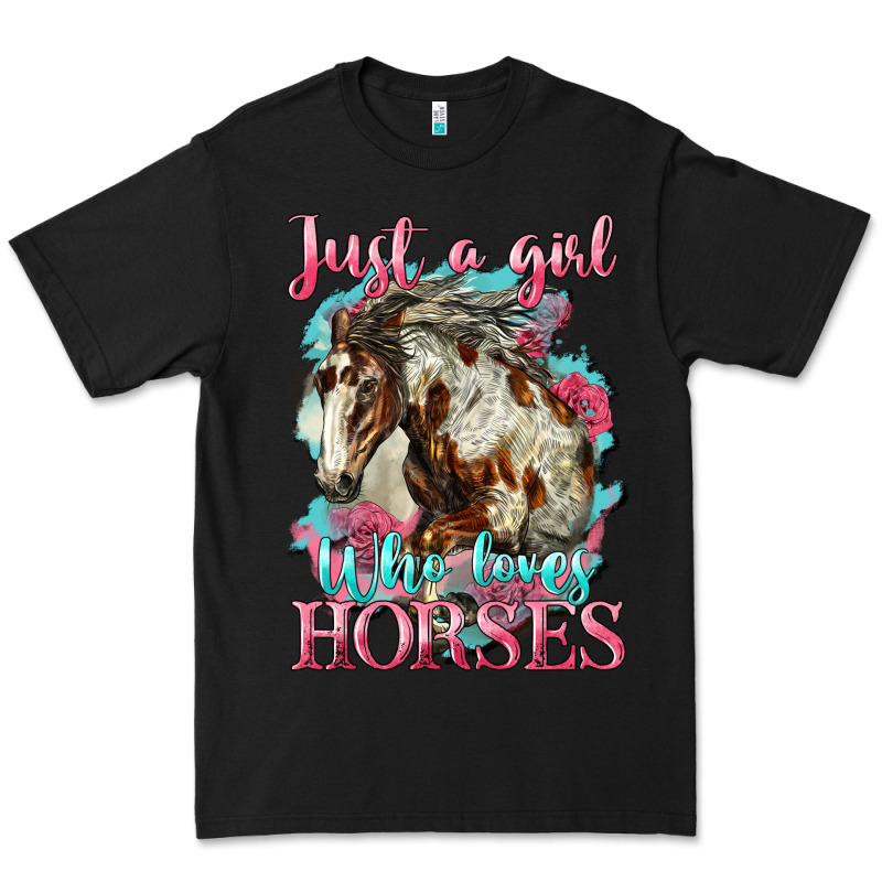 Just A Girl Who Loves Horses Mustang Premium Tee by LillyAllenDesigns | Teevron