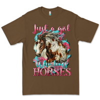 Cacao just a girl who loves horses mustang Premium Tee - LillyAllenDesigns