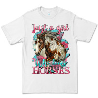 White just a girl who loves horses mustang Premium Tee - LillyAllenDesigns