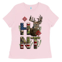 Deer Hunting Usa Flag Ladies Tee | Teevron