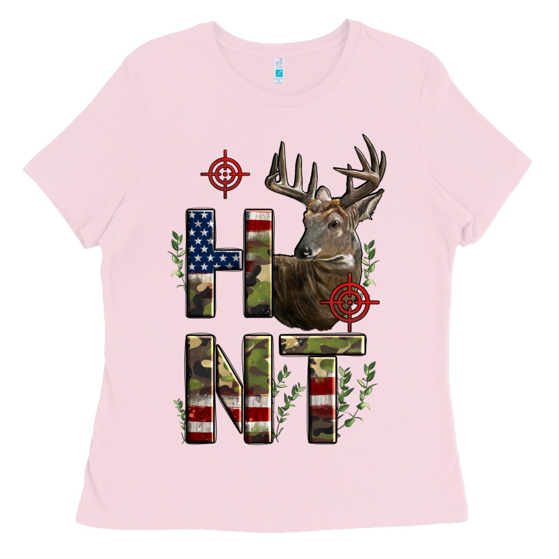 Deer Hunting Usa Flag Ladies Tee by LillyAllenDesigns | Teevron