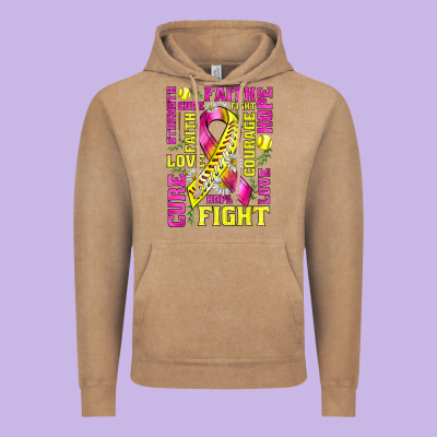 Breast Cancer Softball Ribbon Love Cure Fight Bbs Vintage Hoodie Designed By Bundleandbundleshop